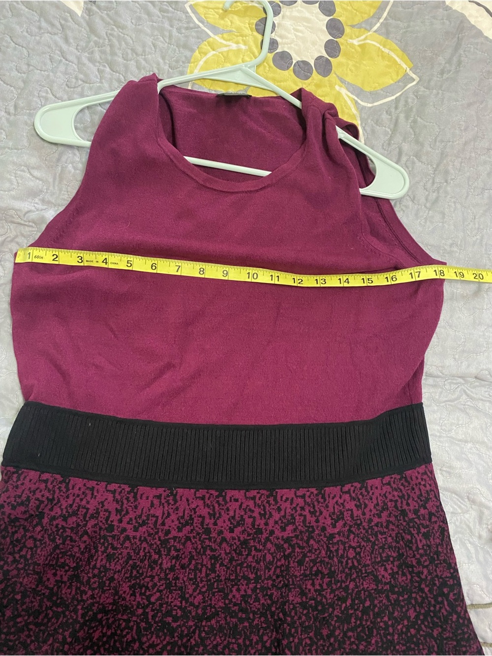 Ann Taylor Maroon and Black Sleeveless Knit Dress - Picture 4 of 6